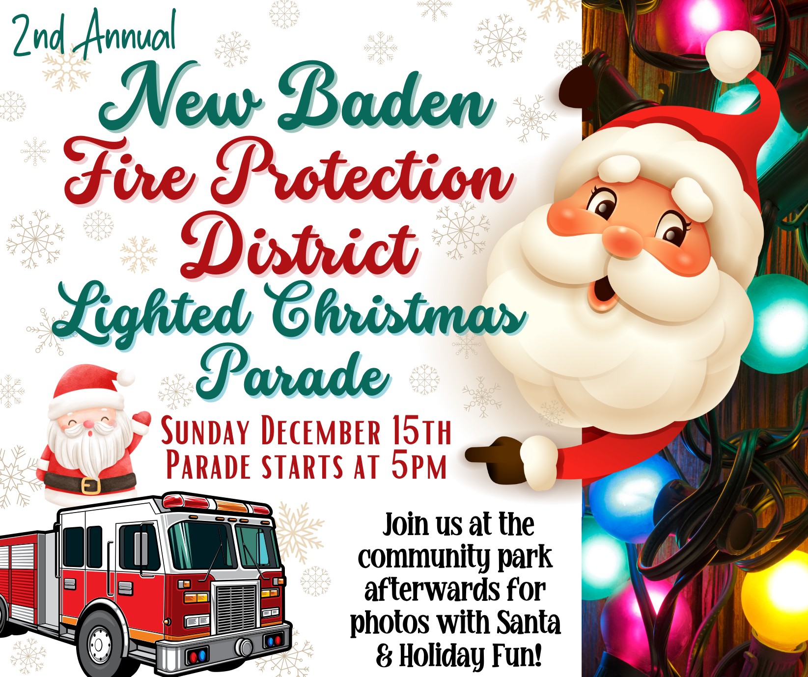 2nd Annual New Baden Fire Protection District Lighted Christmas Parade